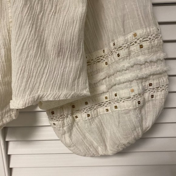 Free People Long Sleeve Boho Button Down Top NWOT - Picture 3 of 8